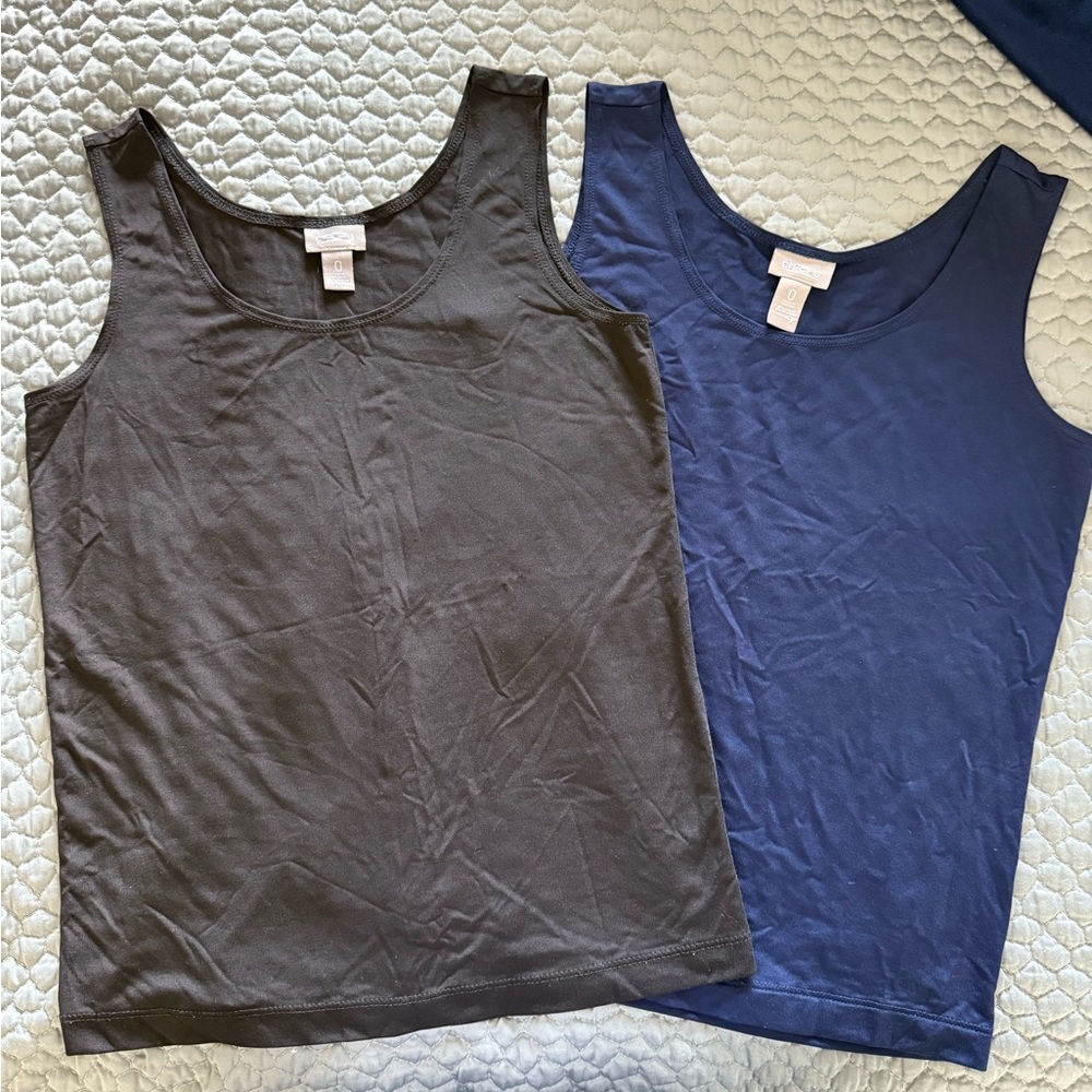 Chico’s Black and Blue Tank Cami Tops 0